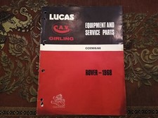 LUCAS SPARE PARTS LIST 1968 - ROVER P6 & P5 & LAND ROVER  SERIES IIa IIb FC
