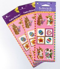 Easter Bunny Eggs Animals Flowers Stickers 6 Sheets 3 NEW Packs