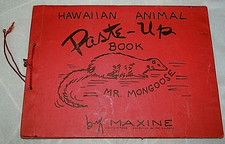 Vintage 1946 Hawaiian Animal Paste-Up Book Mr. Mongoose Maxine Cushing-Honolulu