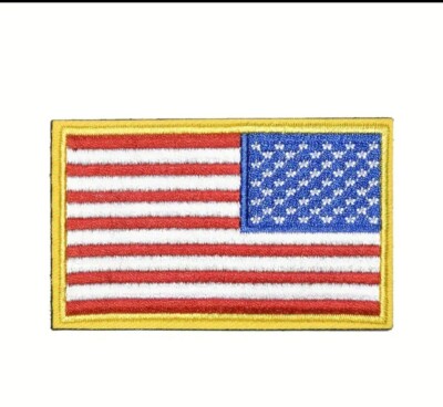 Reverse USA American Flag Embrioded Patch, Hook and Loop, Closures,Self Fastener