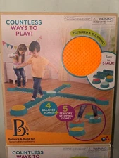 B. toys – Balance Beam for Kids – Interlocking Balancing Beams – 5 Sensory Pads 