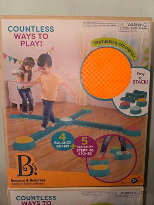 B. toys   Balance Beam for Kids   Interlocking Balancing Beams   5 Sensory Pads 