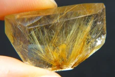 IP-2 Rutilated Quartz 22ct 24x15x7mm Golden needles free form abstract shape
