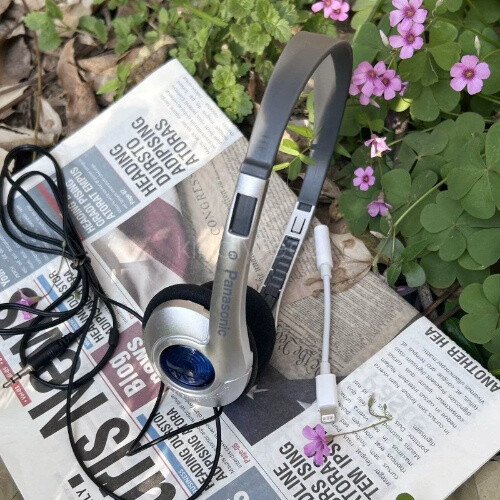Panasonic Classic Vintage stereo Blue-Eye Headphones comfort fit -3.5mm jack