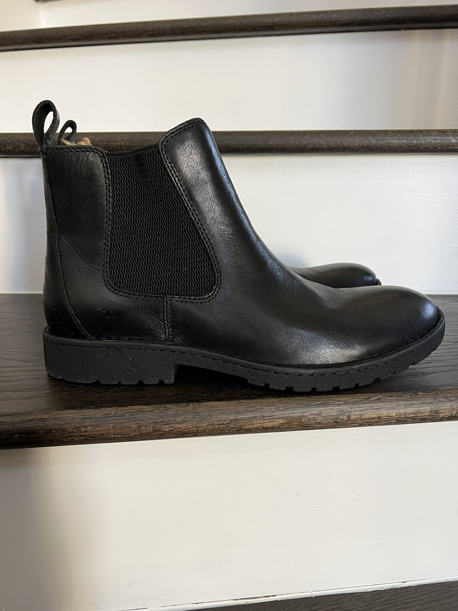 Born Men's Julian Boot Size 11 Chelsea Black Leather Pull On