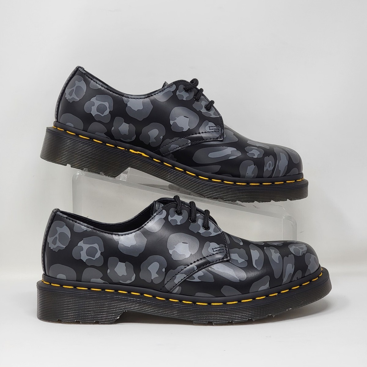 Dr. Martens 1461 Distorted Leopard Print Oxford Black/Gray