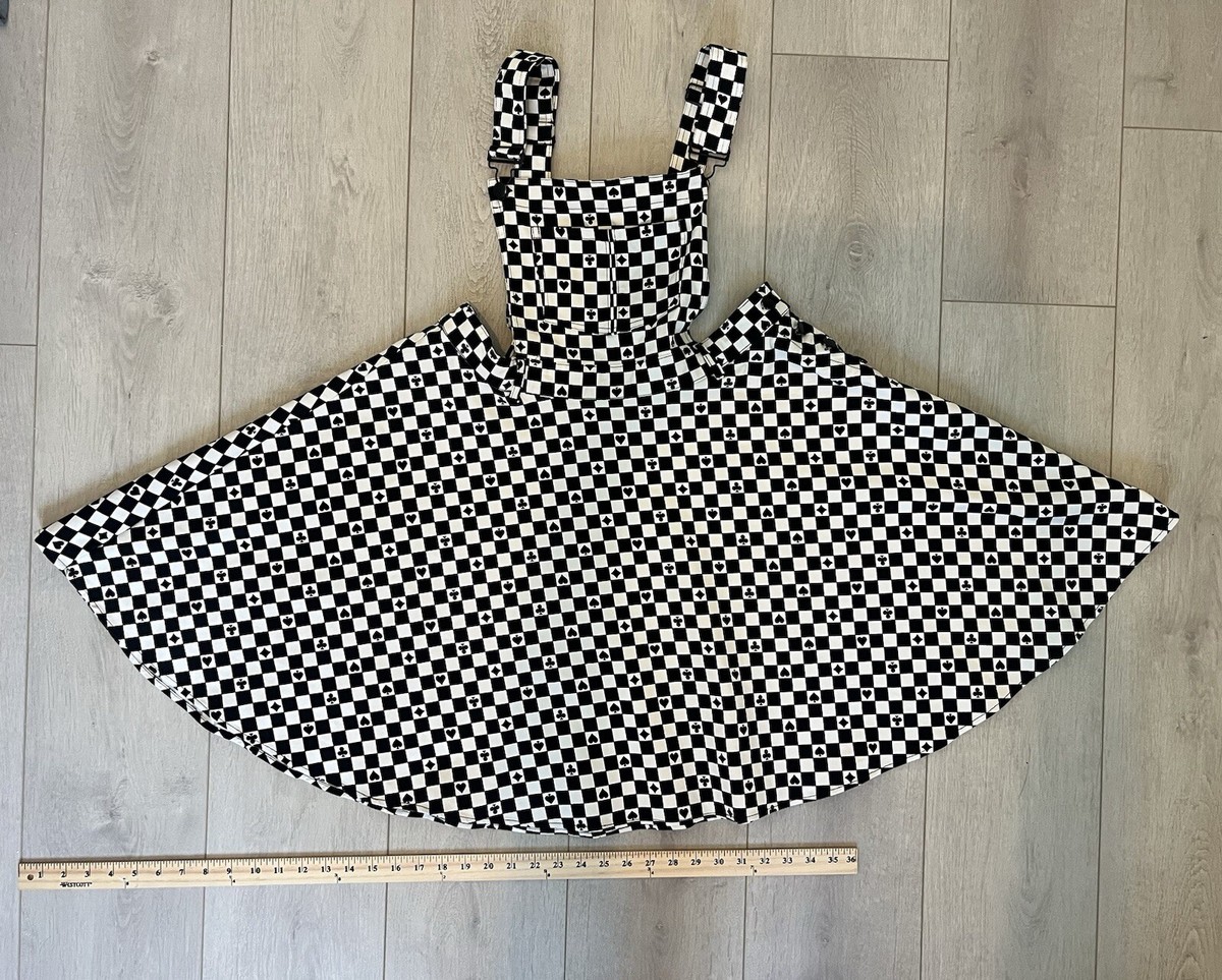 Hell Bunny Pokerface Checkered Pinafore Retro Rockabilly Overall