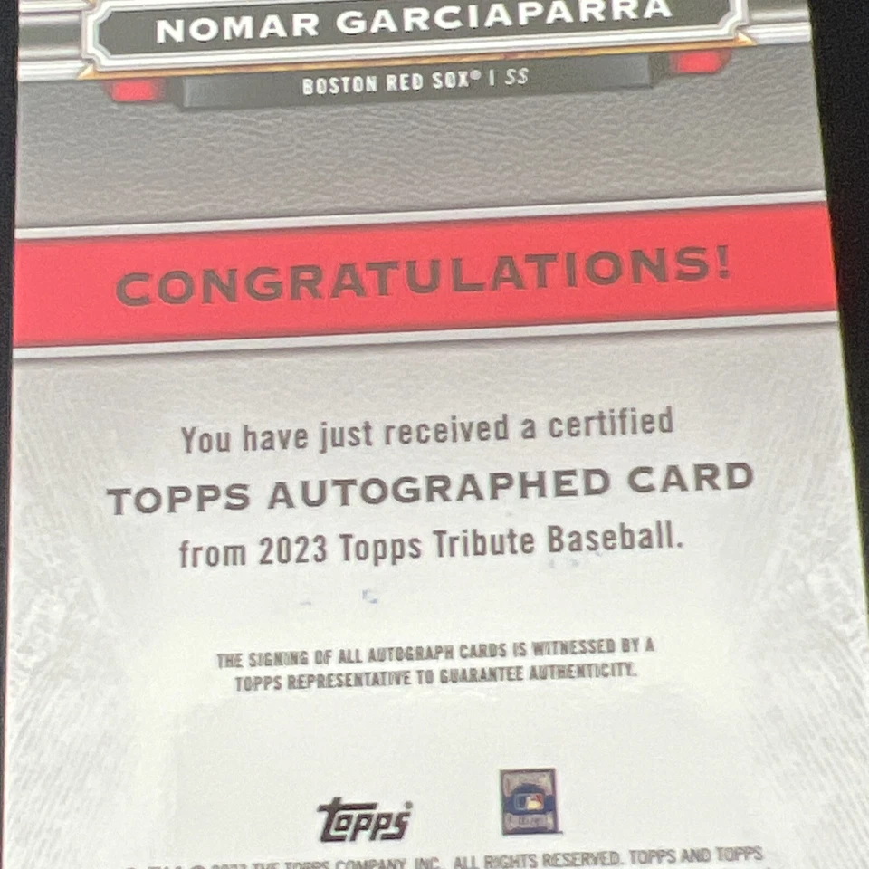 2023 Topps Tribute Nomar Garciaparra Gold Auto 02/75 #TA-NGA BOSTON RED SOX - Image 3 of 3