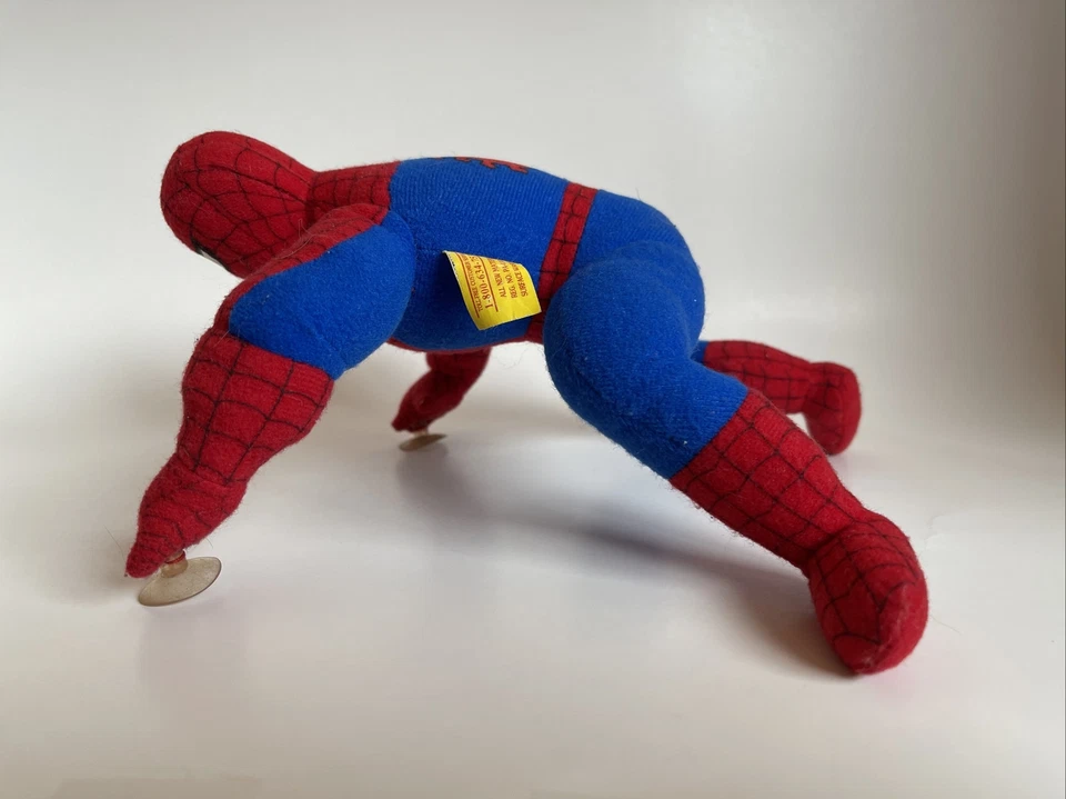 Vintage Marvel Comics Spiderman Plush Stuffed Toy Window Cling 10" Toy Biz new - Image 3 of 4