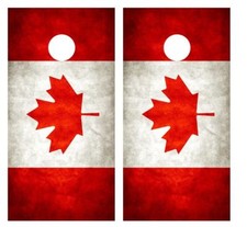 Grunge Canadian Flag Cornhole Board Game Wraps FREE SQUEEGEE 1780