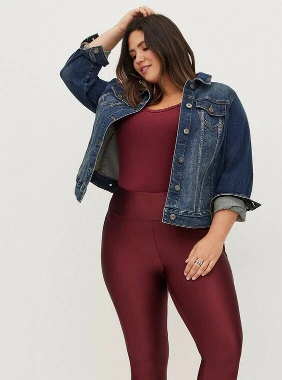 Burgundy liquid leggings deals