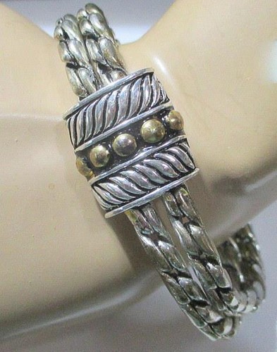 Bracciale Doppia Catena Chiusura Magnetica, Design Multi Metallo - Foto 2 di 2