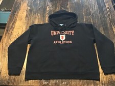 Ever Blue Women’s Hoodie Pullover Sweatshirt Sz.L Made in USA Long Sleeves,Black