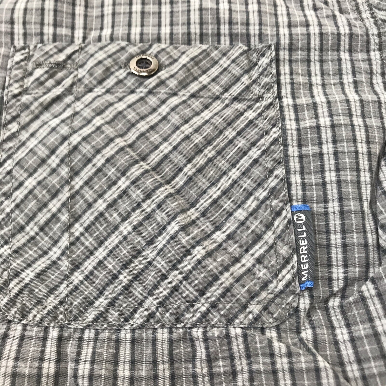 Merrell Mens Medium Button Front Long Sleeve Gray… - image 4