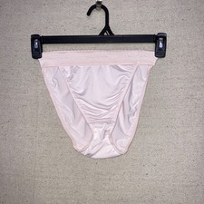 Vintage Venchelle Pink Rio Wide Waistband High Cut Legs Bikini Sissy Panties M