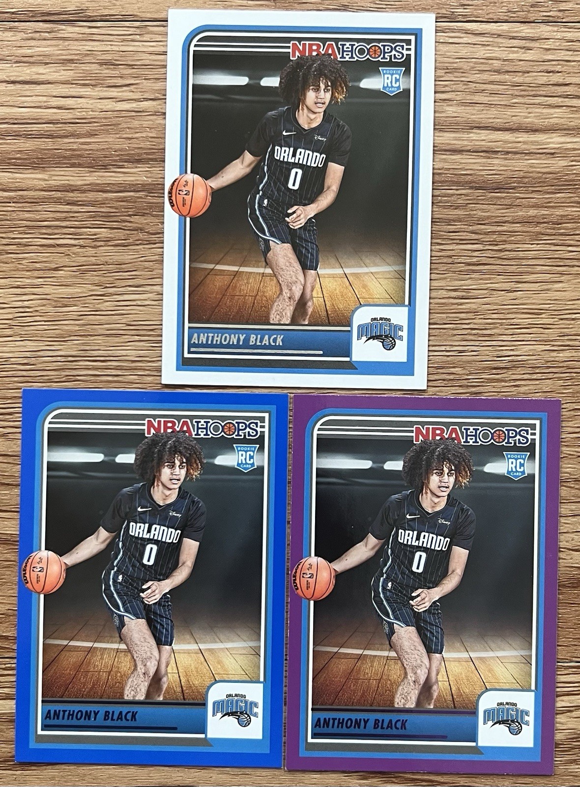 ANTHONY BLACK 2023-24 HOOPS 257 BASE + BLUE & PURPKE BORDER SP RC’s!!!