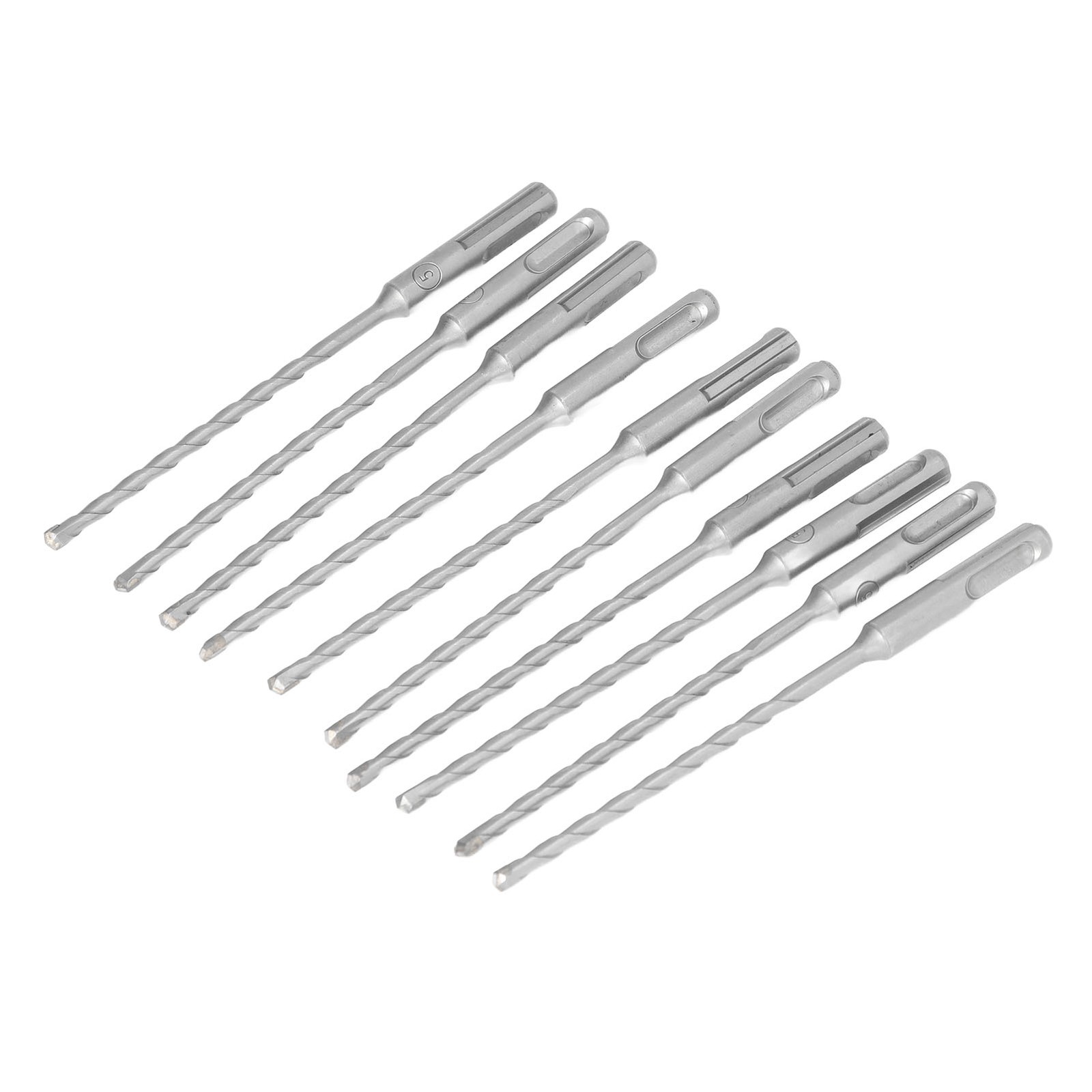 10Pcs Hammer Drill Bits Set 40CR Steel Carbide Tipped For Brick Stone Con