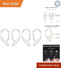 Dirt Resistant 2 Pairs of Adjustable Ear Hooks for AirPods - Soft Secure