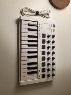 Arturia MiniLab MkII 25-Key USB MIDI Controller Keyboard White w/ USB Cable