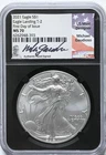 2021 $1 Silver Eagle Landing T-2 1st Day Issue NGC MS 70 Coin Flag Sign Gaudioso