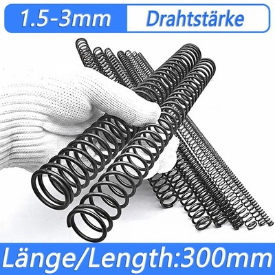 300mm Druckfeder Federstahl Spiralfeder 1,5-3mm Drahtstärke 30cm Lang Industrie