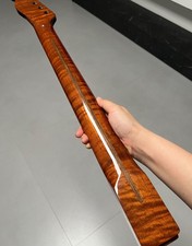 Stainless steel 22fret Gloss Roasted Flame Maple Electric Guitar Neck 25.5in