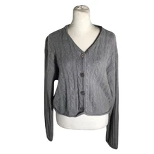 Vintage Sostanza mohair lambs wool cropped cardigan sweater Sz Medium