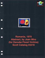 $2.75 Scott Value  - 1970 ROMANIA Joan Miro, Modern Art Abstract CV MNH NH UMM