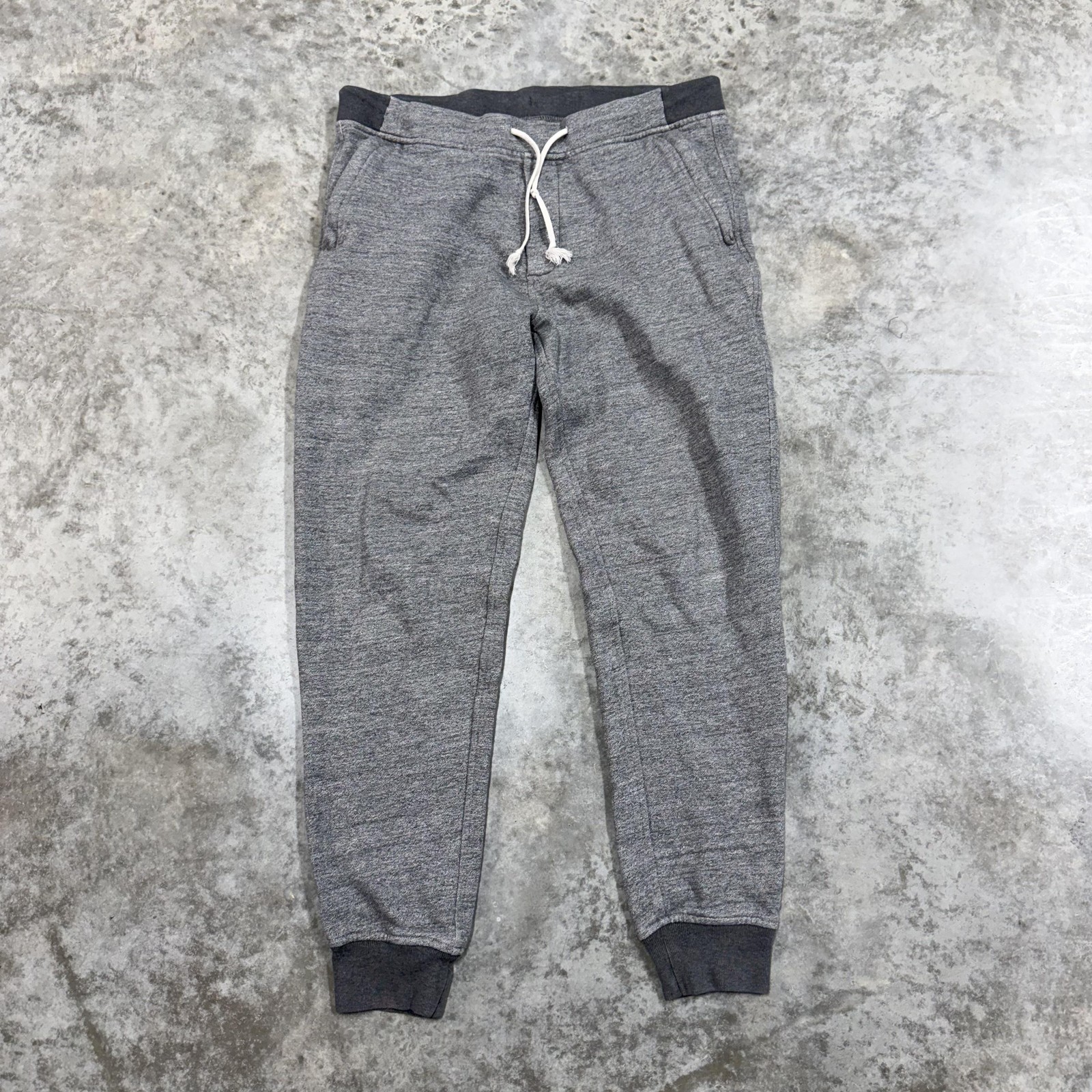 J.Crew Sweatpants Mens Medium Gray Fleece Joggers Elastic Waist Cuffed Lounge