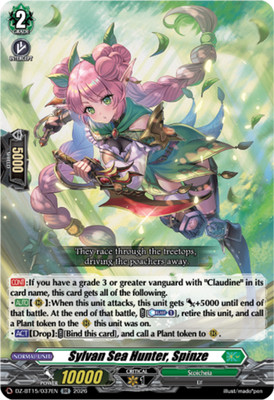 x1 Sylvan Sea Hunter, Spinze - DZ-BT15/037EN - RR CFV M/NM