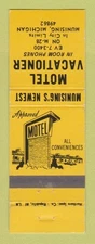 Matchbook Cover - Motel Vacationer Munising MI YELLOW
