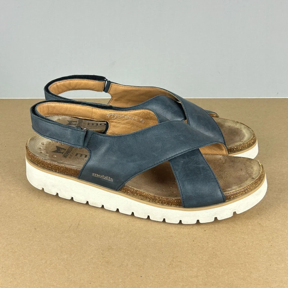 Sandalias de cuero Mephisto Mobils Talley para mujer 12 EU 42 azul con tira trasera ajustable Foto 3 de 4