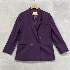Pendleton USA Made Blazer Women 14 Purple Formal Vintage Pure Wool