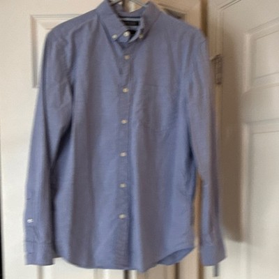 Banana Republic Custom 078 Wash Men's Slim Fit Blue Solid Button-Down Shirt L