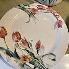 Pier 1 Tulip Dinnerware 3 Dinner Plates