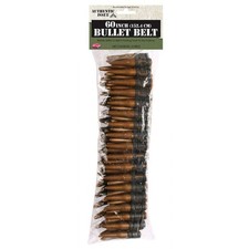 Realistic Fake Bullet Belt Bandolier Rifle Shells Soldier Military Toy Ammo 60"