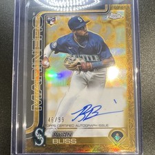 2023 Topps Chrome Gilded Ryan Bliss Gold Auto /99 Seattle Mariners RC