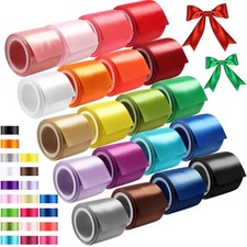 Rainbow Satin Ribbon 20 Rolls 200 Yards 2 Inch Solid Fabric Gift Wrapping