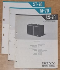 Original service manuals for Sony TA-70, ST-70 and the SS-70 (rare!!)