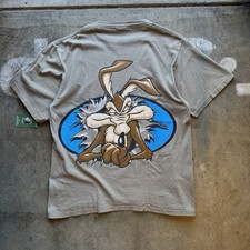 Vintage 1996 Wilie Coyote Warner Bros T Shirt Size Large 90  s Looney Tunes