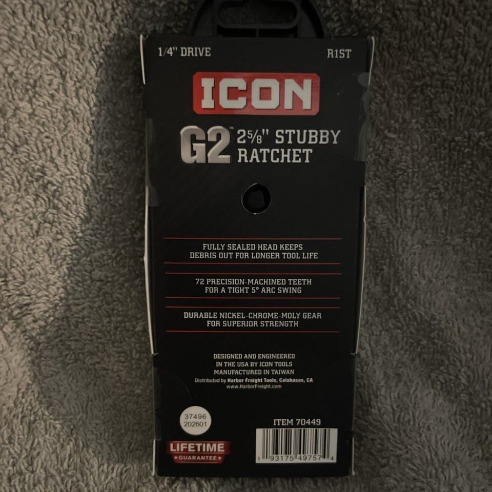 NEW ICON G2 1/4 in. Drive, 2-5/8 in. Stubby Ratchet 70449 | eBay