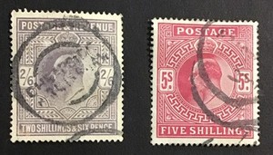 Great Britain 1902-1911 XF Used Sc# 139-140, Scv$375.     (W57)