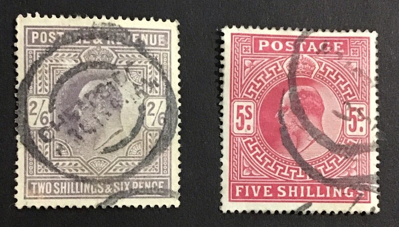 Great Britain 1902-1911 XF Used Sc# 139-140, Scv$375.     (W57)