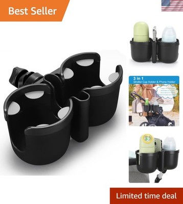 Stroller Cup Holder with Phone Holder, Bike Cup Holder, Universal Cup Holder ...