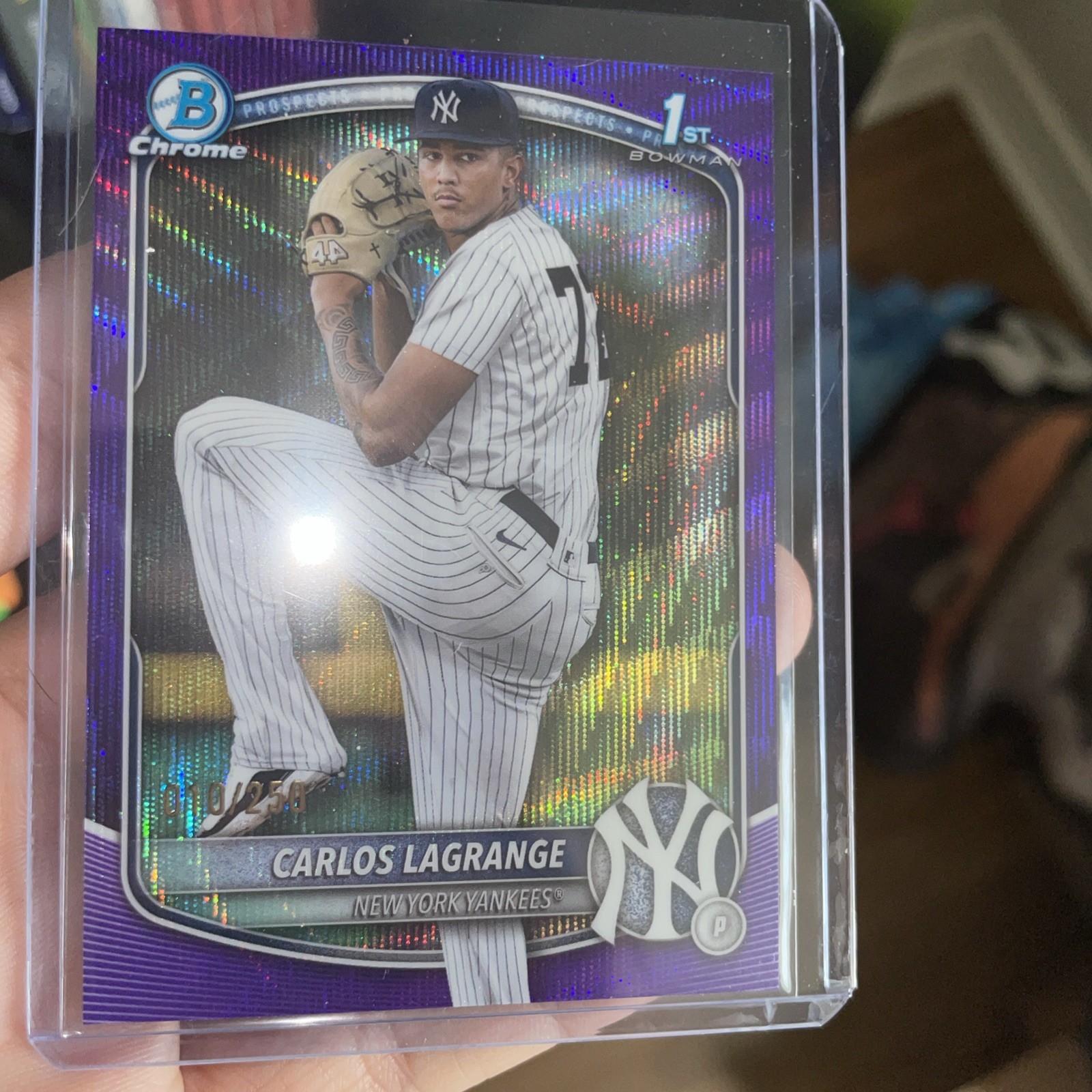 2025 Bowman Chrome Carlos Lagrange #BCP-202 Purple Refractor /250 (RC)