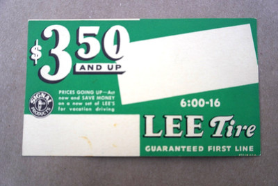 Signal Gas and Oil Advertising Lee Tires Post Card 1940's