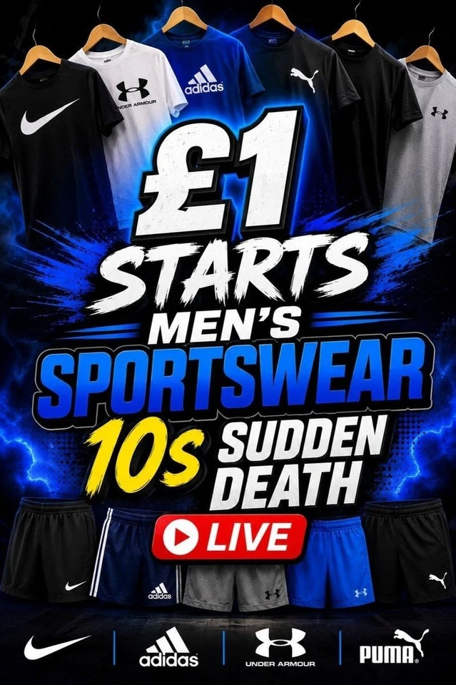 1£ starts, 10s Sudden death, Mens Sportswear