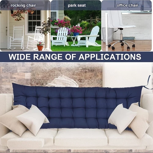 Chaise Lounge Cushion Seat Back Indoor Outdoor Rocking Chair Sofa Cushion w/ Tie - Picture 8 of 15