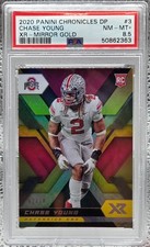 2020 XR MIRROR GOLD ~ CHASE YOUNG Rookie RC Card /10 PSA 8.5 NM-MT+ (Pop 1). rookie card picture