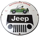 Vintage Jeep Sign - Snoopy Off Road Gas Pump Service Porcelain Sign